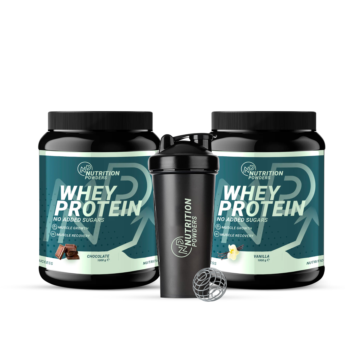 Duo Pakket met Whey Protein met Shake Beker