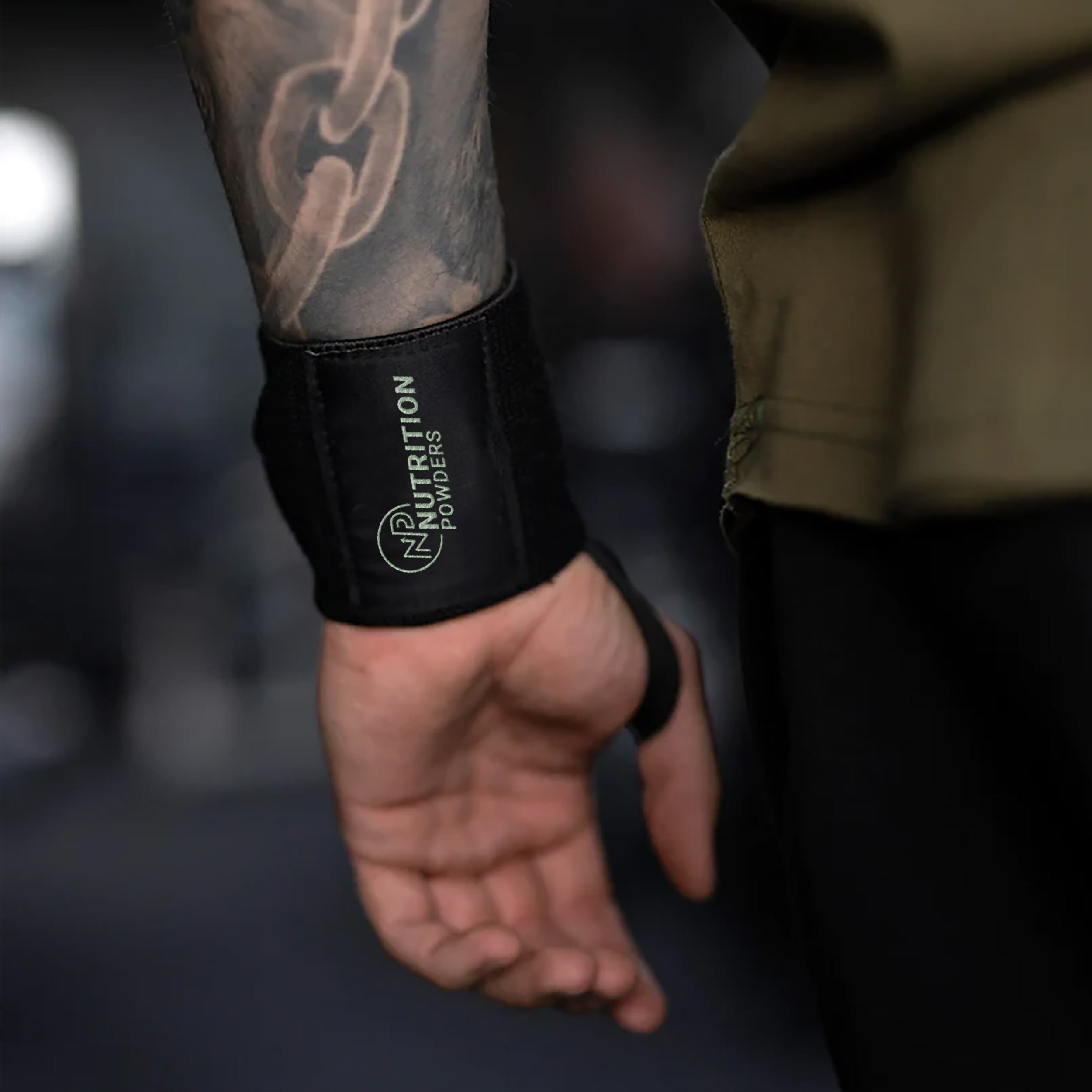 Zwarte wrist wraps, pols wraps en fitness wraps